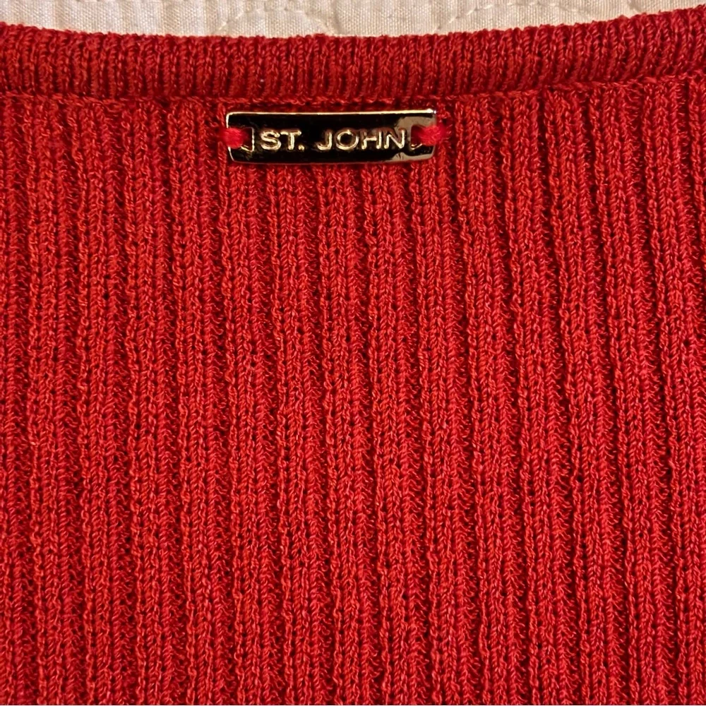 NWOT St. John Sport Rust Ribbed Knit Sweater - Sz Small